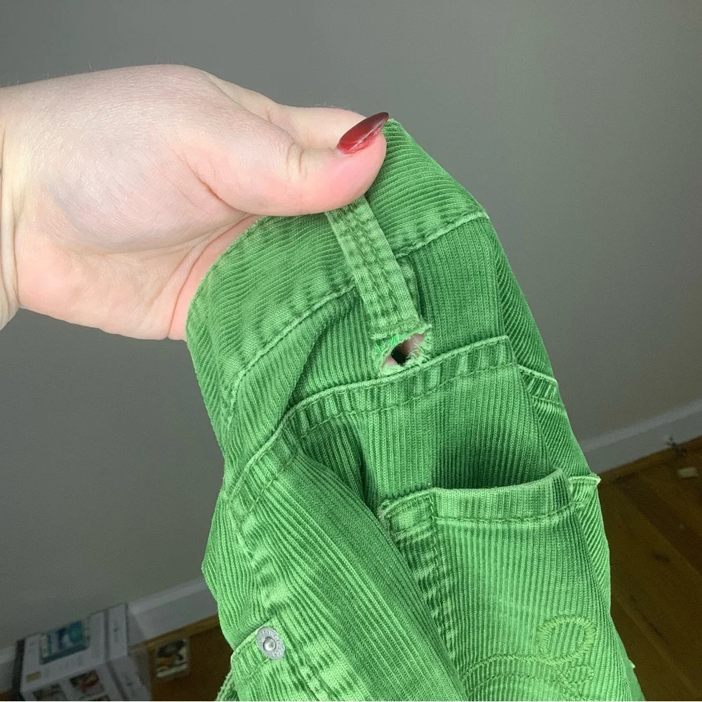 < LOFT Green Corduroy Original Bootcut Pants > - Picture 6 of 7